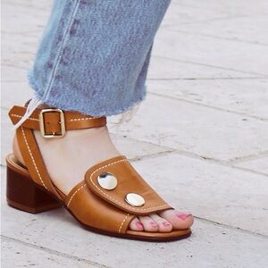LOU.EARL ankle strap leather sandals with heel
